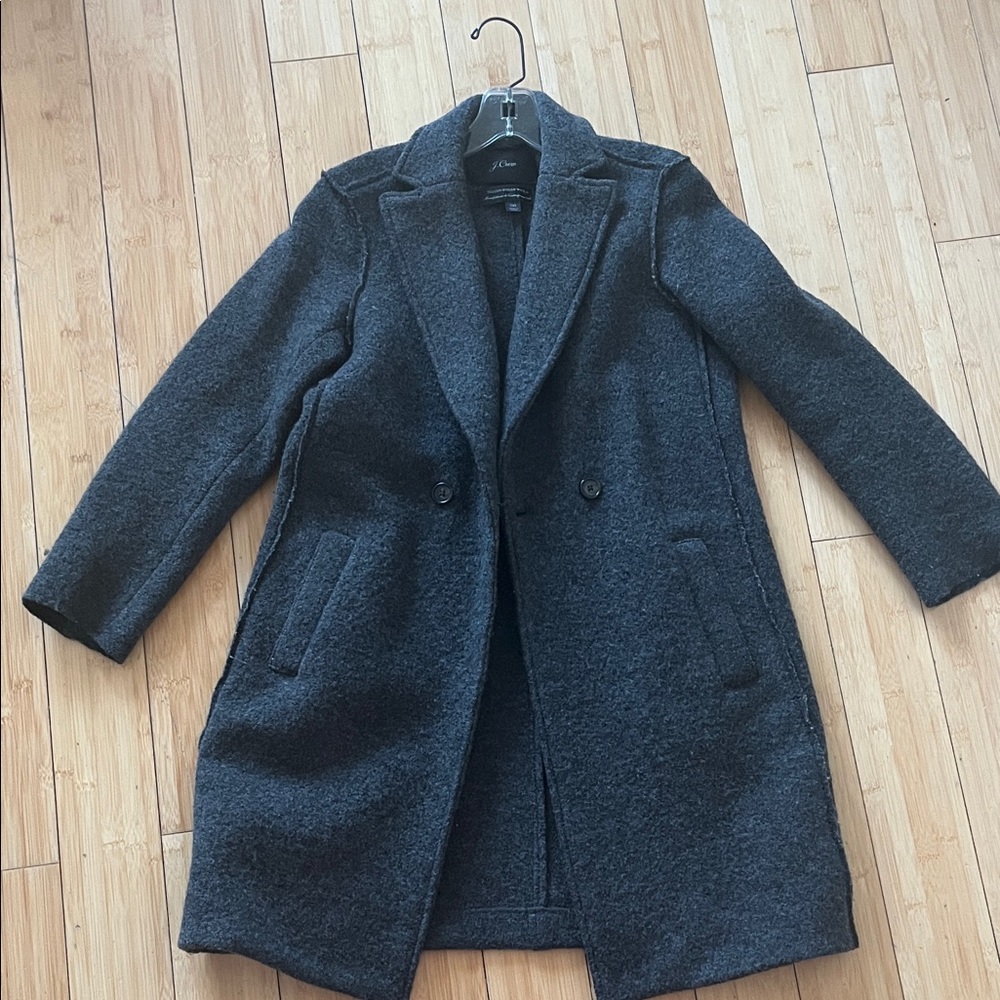 J. Crew Charcoal 100% Wool Coat
